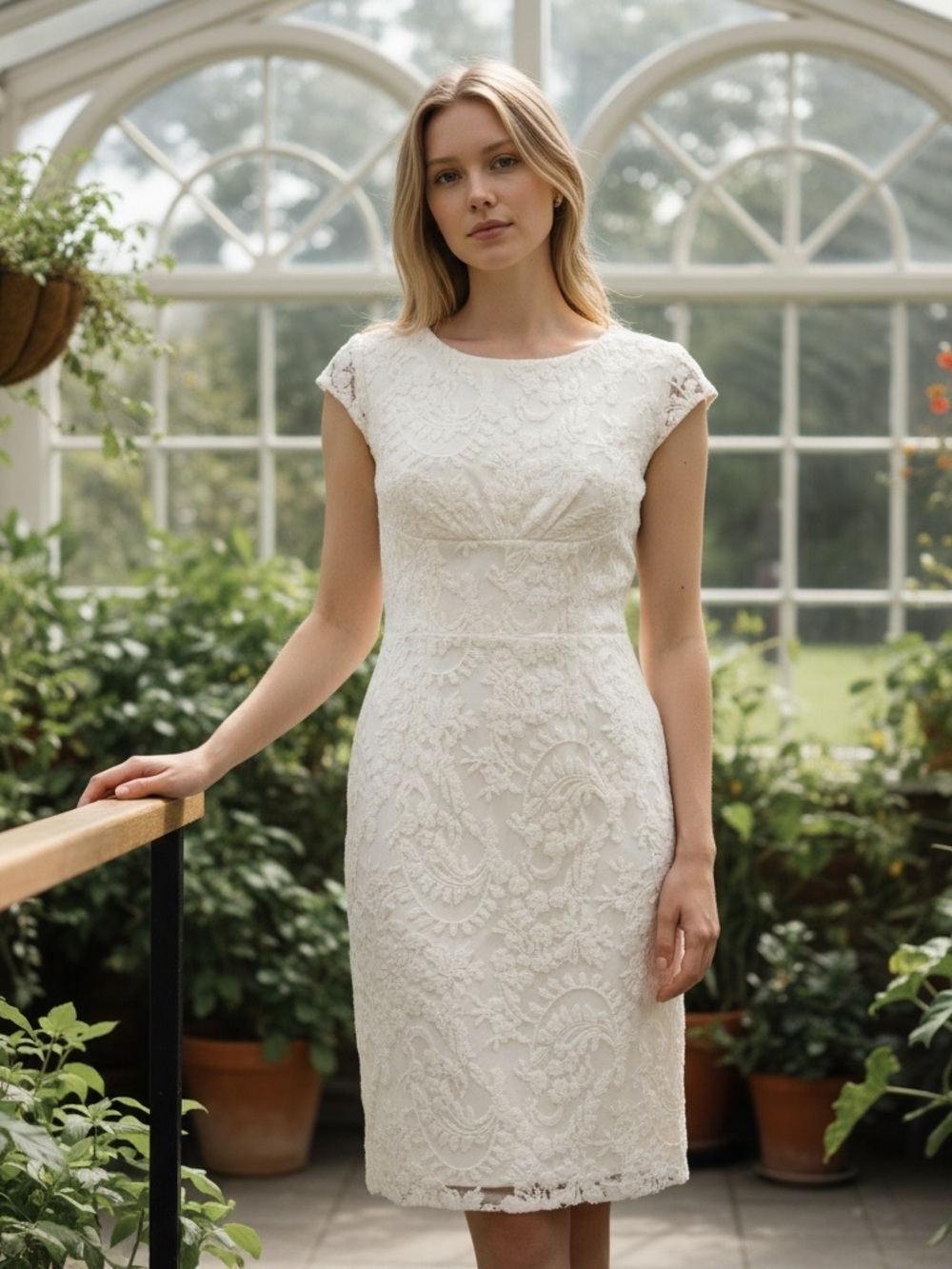 Aidan Mattox Lace white Sheath 6
